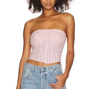NWT - Free People Pink/White Gongham